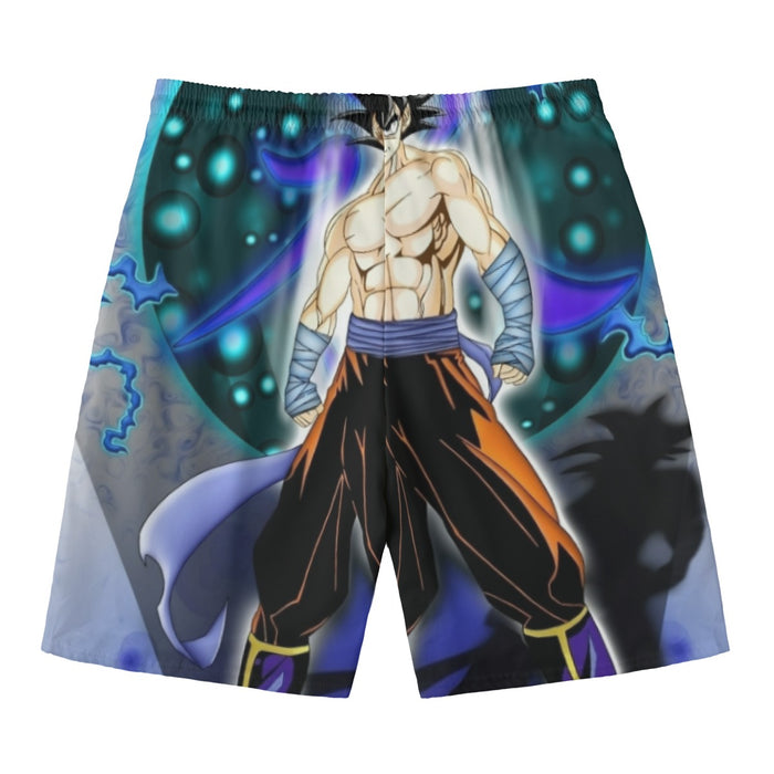 DBZ Goku Muscular Saiyan Vibrant Background Art Style Beach Pants