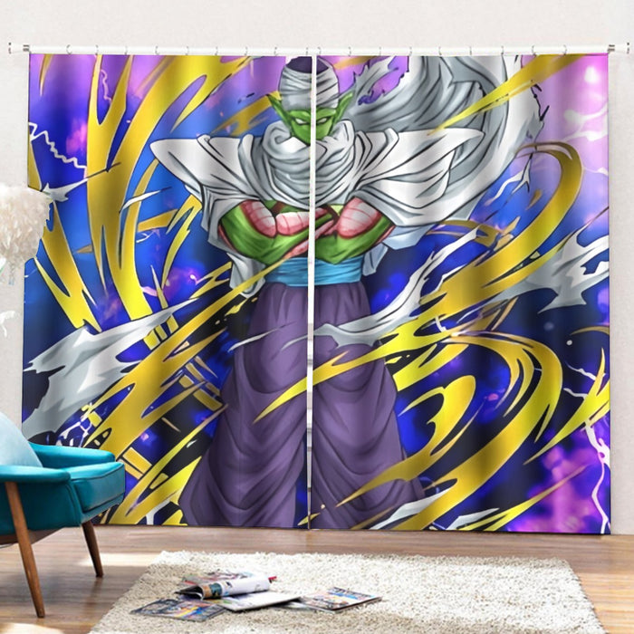 Dragon Ball Angry Piccolo Waiting Fight Aura Yellow Fashion Curtains with Hooks