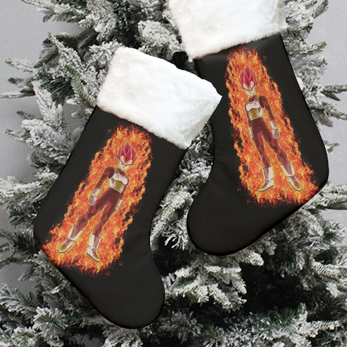 DBZ Vegeta Super Saiyan God Whis Symbol Fire Aura Streetstyle Christmas Socks