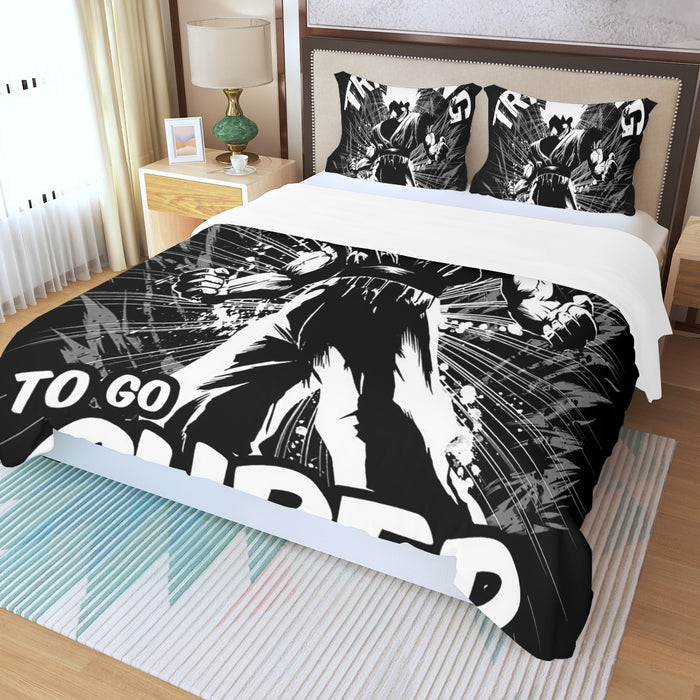 Dragon Ball Z Goku Training To Go Super Saiyan Epic Three Piece Duvet Cover Set