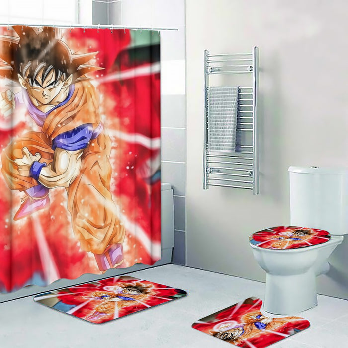 Dragon Ball Super Goku Red Kaioken Energy Epic Punch Four-piece Bathroom