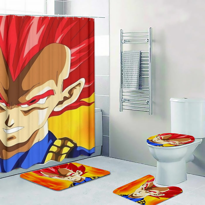 Dragon Ball Vegeta Super Saiyan Red God Vibrant Print Four-piece Bathroom