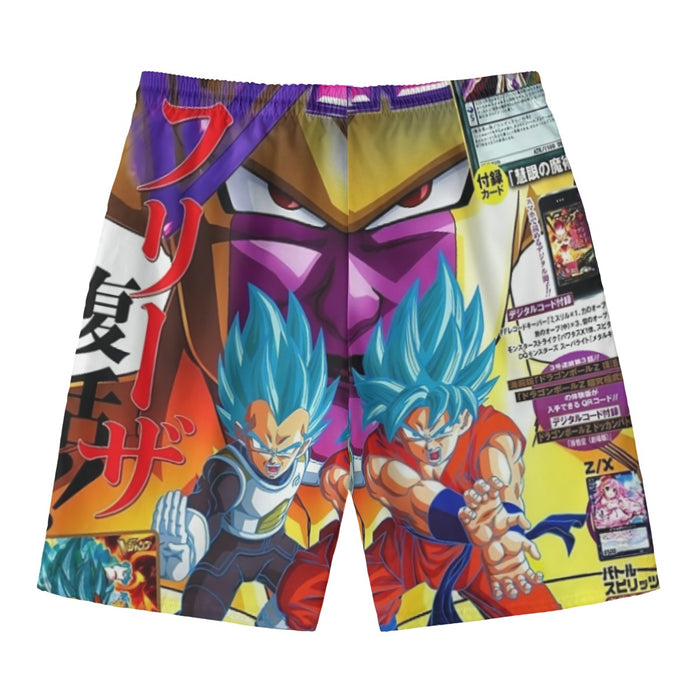 Golden Frieza Super Saiyan God Goku Vegeta Blue Hair 3D Beach Pants