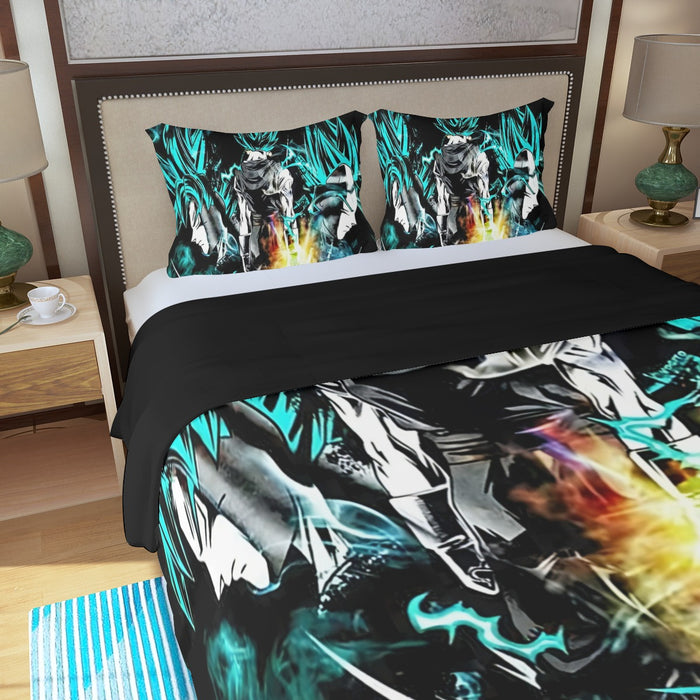 Dragon Ball Gogeta Super Saiyan Power Up Potara Fusion Design Three Piece Duvet Cover Set