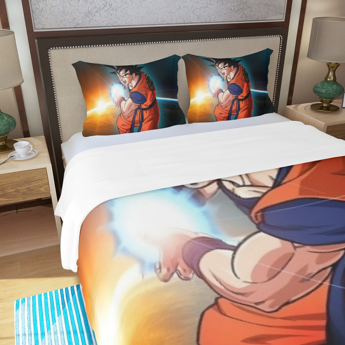 Goku Kamehameha Three Piece Duvet Cover Set