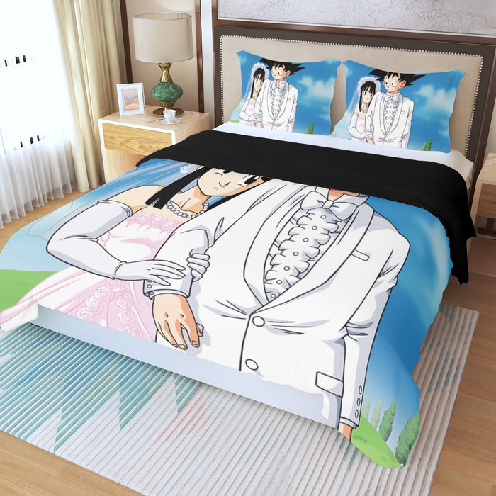 Dragon Ball Z Son Goku Newly Wed Couple Three Piece Duvet Cover Set