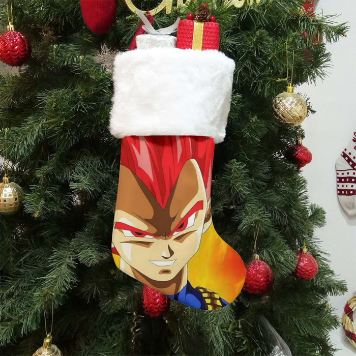 Dragon Ball Vegeta Super Saiyan Red God Vibrant Print Christmas Socks