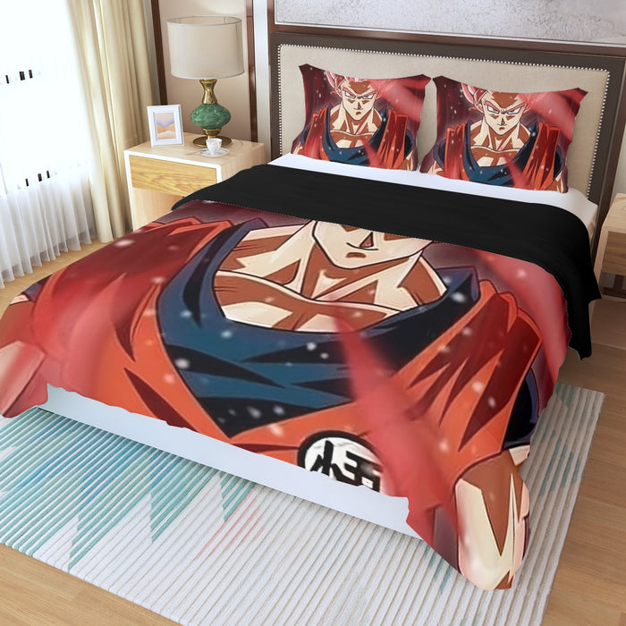 Dragon Ball Son Goku Super Saiyan Rose Portrait Cool Three Piece Duvet Cover Set