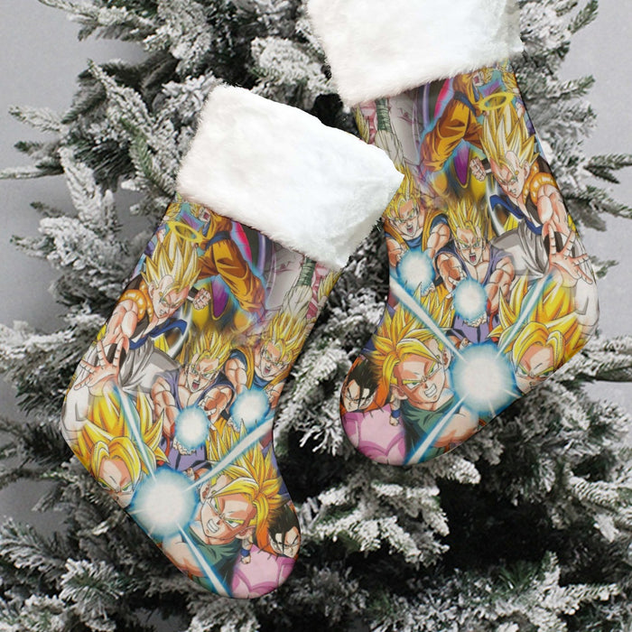 DBZ Goku Gohan Goten Super Saiyan Kamehameha Color Design Christmas Socks