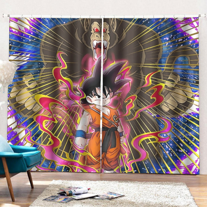 Great Ape Monkey Kid Goku Galaxy High-Quality Battle 3D Curtains with Hooks