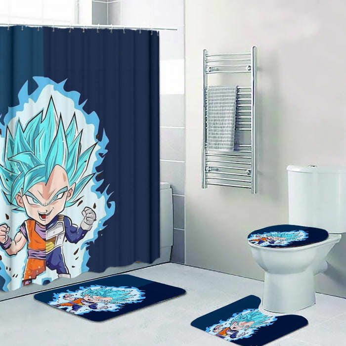 DBZ Goku Vegeta SSGSS God Blue Super Saiyan Chibi Sketch Four-piece Bathroom