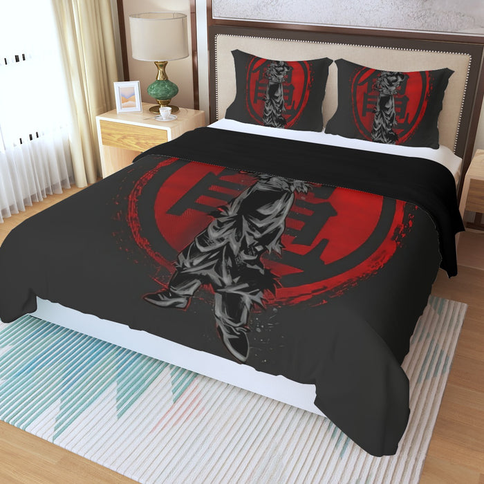 Dragon Ball Z Goku's Logo Three Piece Duvet Cover Set