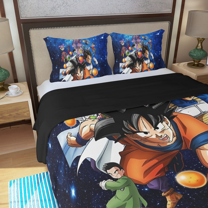 Dragon Ball Super Destruction Gods Goku Vegeta Three Piece Duvet Cover Set