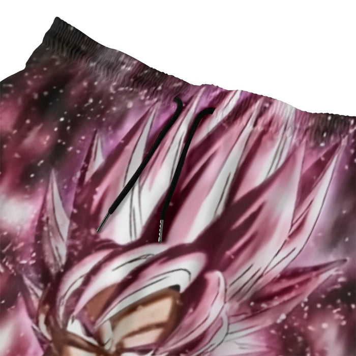 Dragon Ball Z Super Saiyan Goku Black Rose Pink Beach Pants