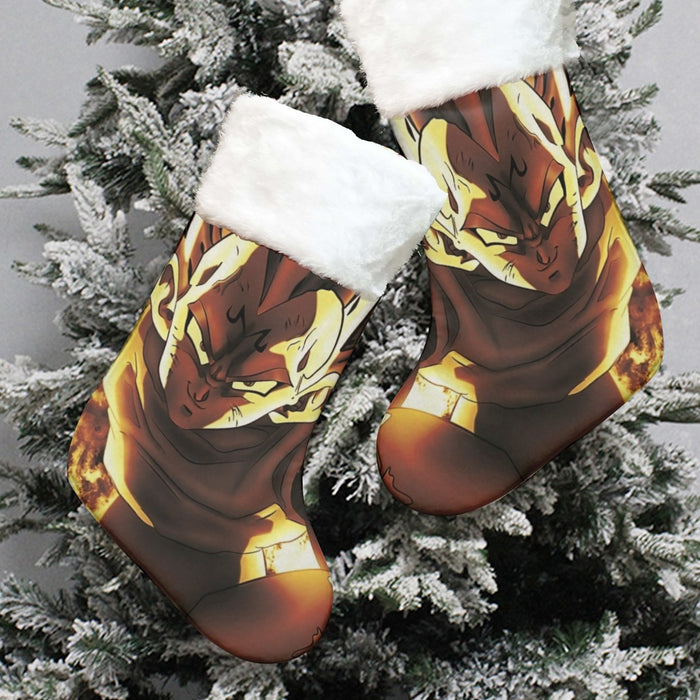 Dragon Ball Z Dope Majin Vegeta Grin Yellow Aura Christmas Socks