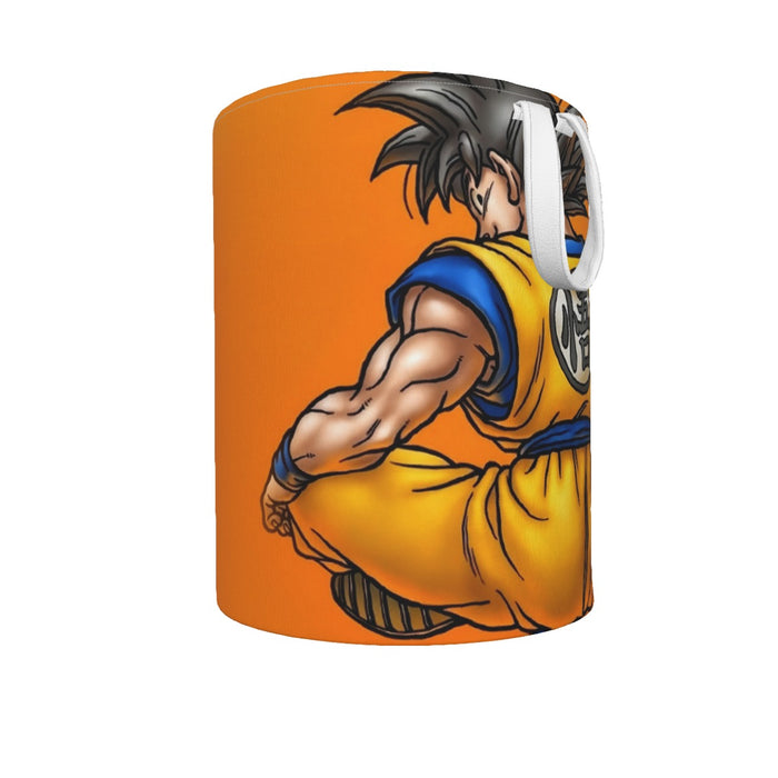 Goku Orange Background Laundry Basket