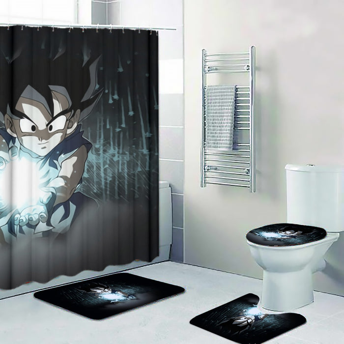 Dragon Ball Goku Kid Practice Kamehameha Cute Round Neck Design Four-piece Bathroom