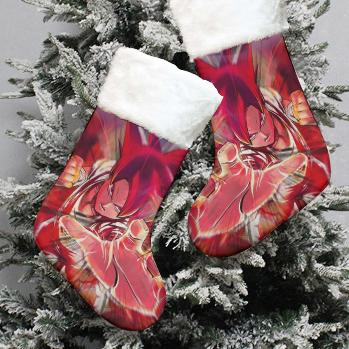 Dragon Ball Z Son Goku Super Saiyan Rose Blue Aura Christmas Socks