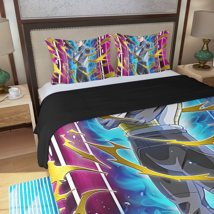 Dragon Ball Vegeta Super Saiyan God Blue SSGSS Aura Power Dope Design Three Piece Duvet Cover Set