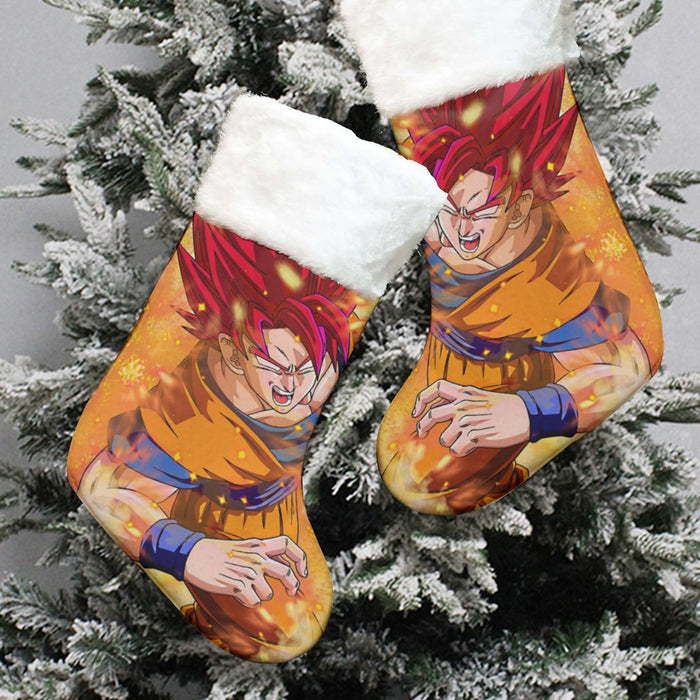 Dragon Ball Goku Super Saiyan Rose Fighting Design Christmas Socks