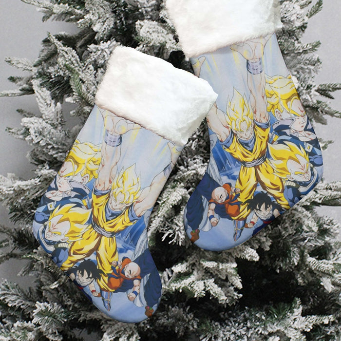 DBZ Goku Saiyan Spirit Bomb Vegeta Piccolo Gohan Trunks Vibrant Design Christmas Socks