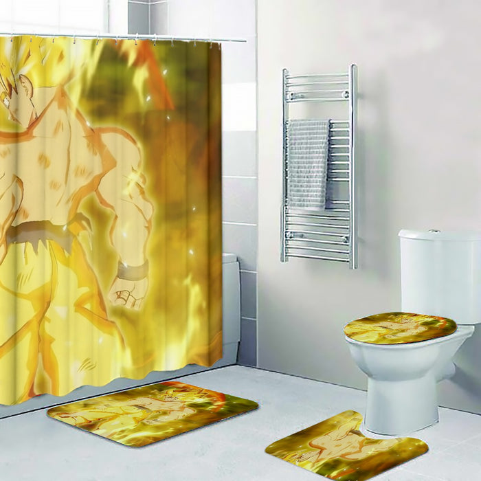 Dragon Ball Goku Super Saiyan Battle Posture Aura Style Four-piece Bathroom