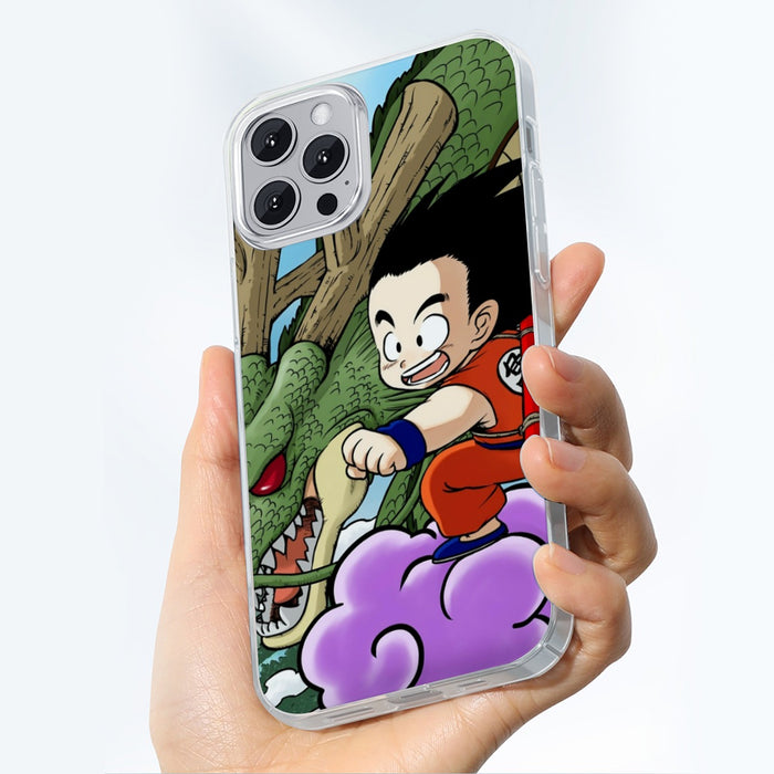 Dragon Ball  Kid Goku Flying With Shenron iPhone 13 Case