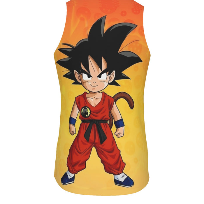 Cute Young Kid Goku Yellow Dragon Ball 3D Tank Top