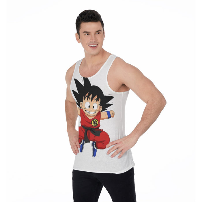 DBZ Jumping Kid Goku In His Training Suit Tank Top