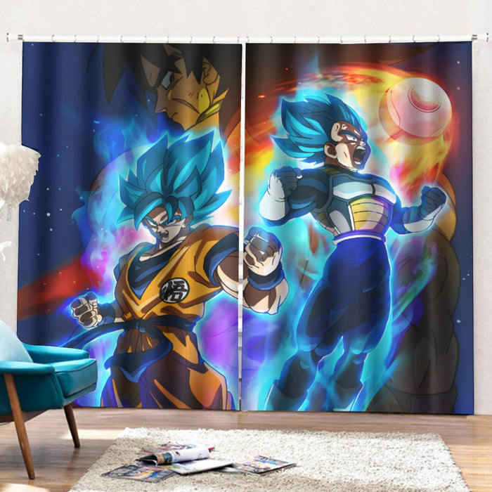 DBZ Legendary Broly Son Goku Vegeta Super Saiyan Blue Curtains with Hooks