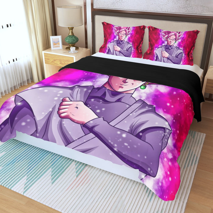 Dragon Ball DBZ Goku Black Rose Galaxy Fantasy Amazing Three Piece Duvet Cover Set