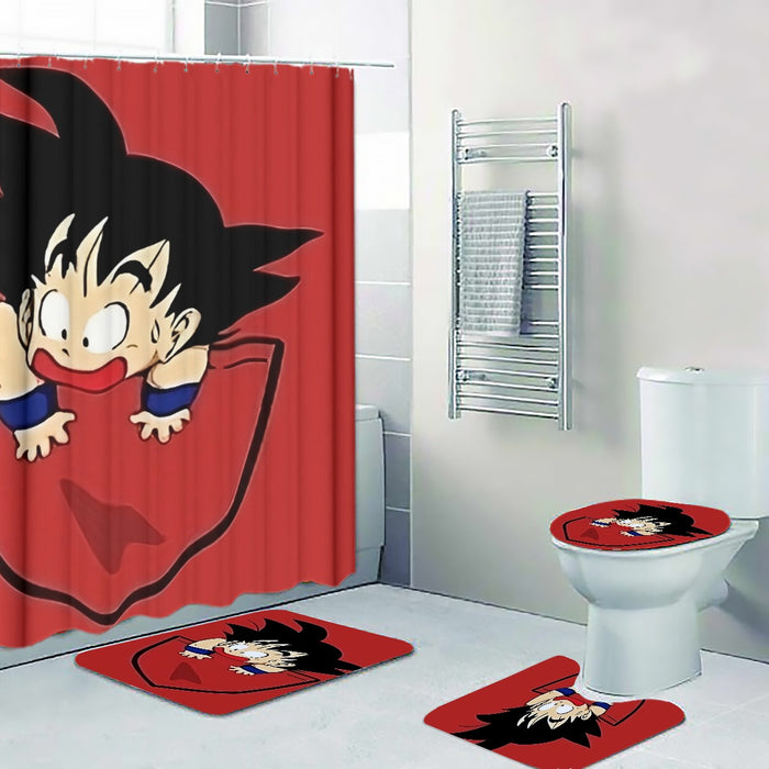 Dragon Ball Cute Goku Kid Pocket Simple Design Streetwear Four-piece Bathroom