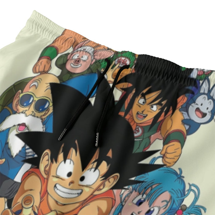 DBZ Kid Goku Master Roshi Bulma Krillin Chasing Dragon Ball Funny Beach Pants