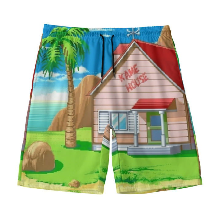 Dragon Ball Master Roshi's Kame House Cartoon Style Beach Pants