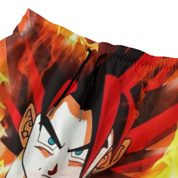 Dragon Ball Goku Super Saiyan Rose Flaming Fan Art Beach Pants