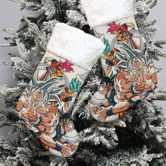 DBS Goku SSJ Transformations White God Blue Red Kaioken Ultra Instinct Christmas Socks