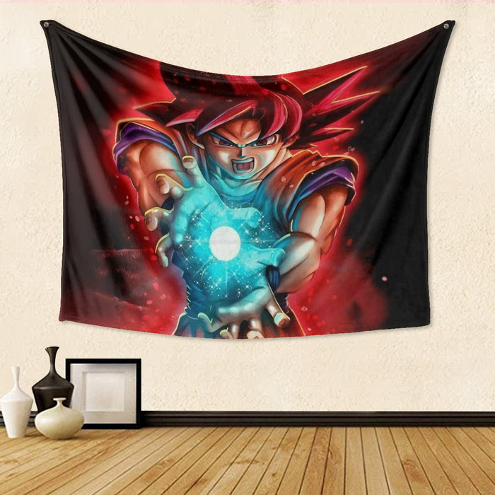 Awesome Red Hair Goku DBZ Tapestry