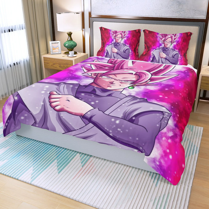 Dragon Ball DBZ Goku Black Rose Galaxy Fantasy Amazing Three Piece Duvet Cover Set