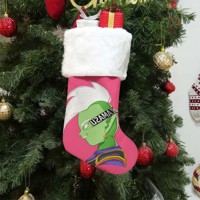 Dragon Ball Super Cool Grin Zamasu Potara Earring Pink Christmas Socks