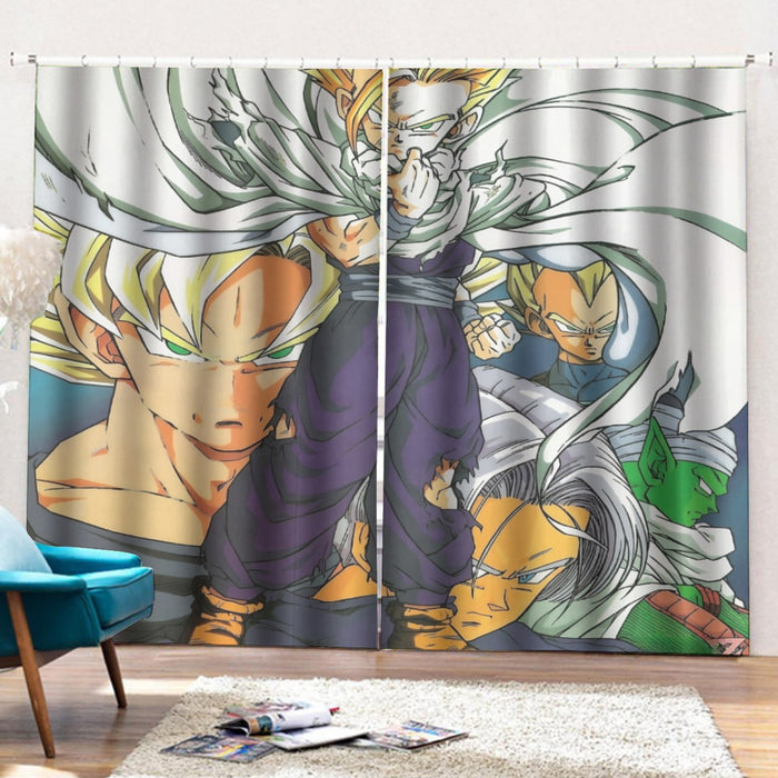 Dragon Ball Teen Gohan Super Saiyan Goku Vegeta Trunks Super Style Curtains with Hooks