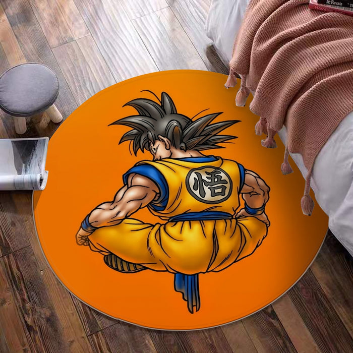 Goku Orange Background round mat