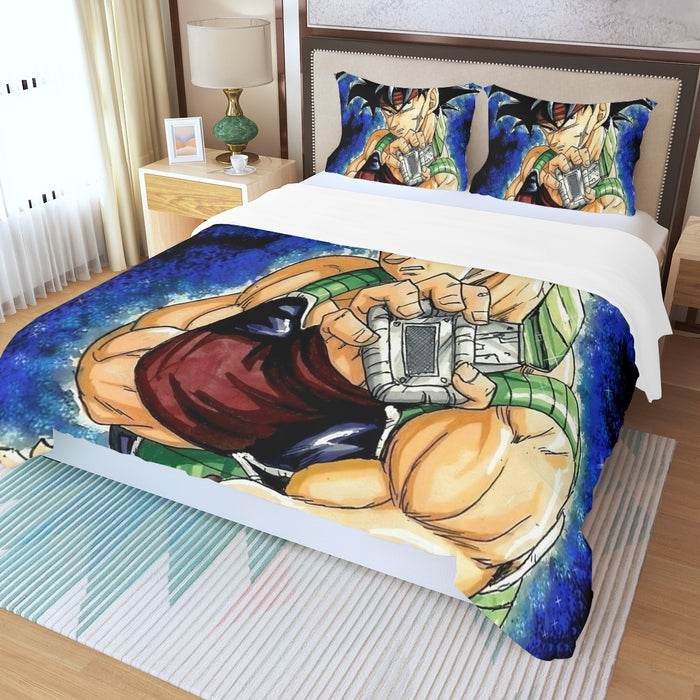 Dragon Ball Bardock Super Saiyan Goku Father Warrior Color Streetwear Three Piece Duvet Cover Set