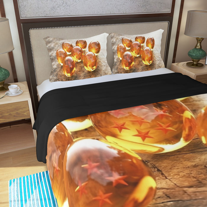 Dragon Ball Z Shenron Dope 7 Stars Crystal Balls Set Three Piece Duvet Cover Set