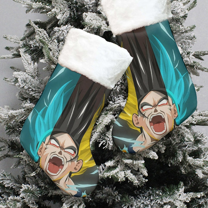 Dragon Ball Goku Super Saiyan Triple Blue God SSGSS Hand Drawing Style Christmas Socks