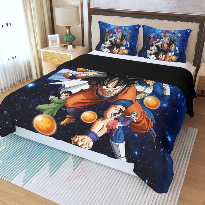 Dragon Ball Super Destruction Gods Goku Vegeta Three Piece Duvet Cover Set