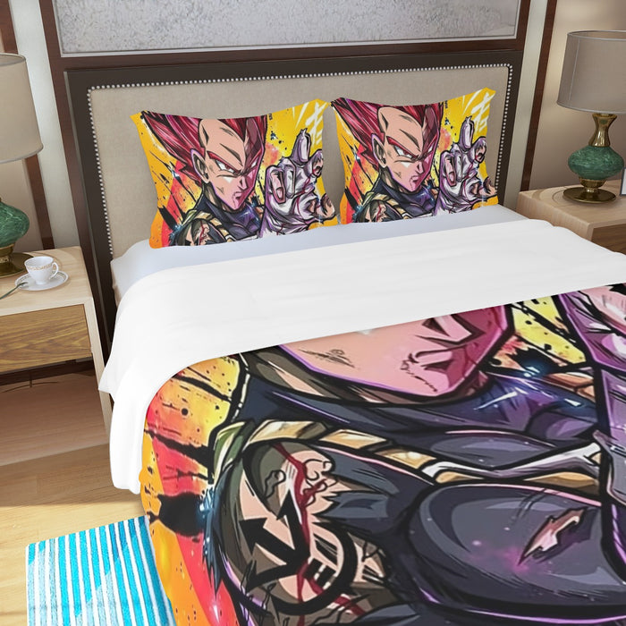 Dragon Ball Z Vegeta God Three Piece Duvet Cover Set