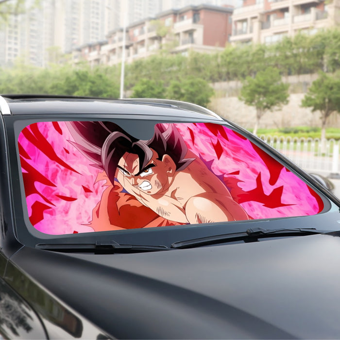 Dragon Ball Super Bruised Goku Red Kaioken Streetwear Windshield Sunshade