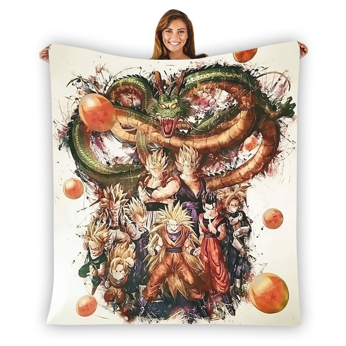 Dragon Ball  Ultimate Shenron x Saiyans Blanket