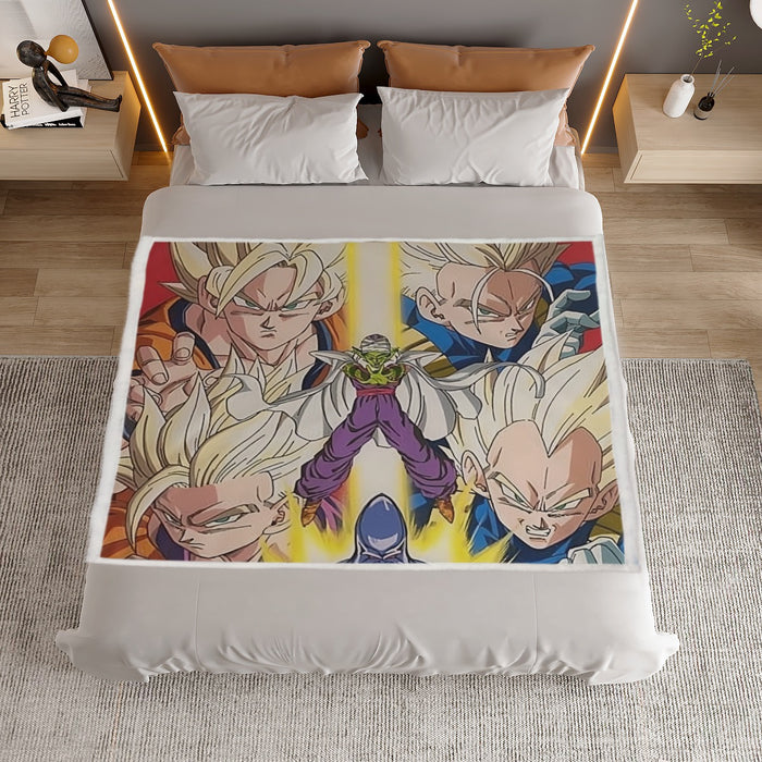 Dragon Ball Goku Vegeta Saiyan Piccolo Namekian Vibrant Design Household Warm Blanket