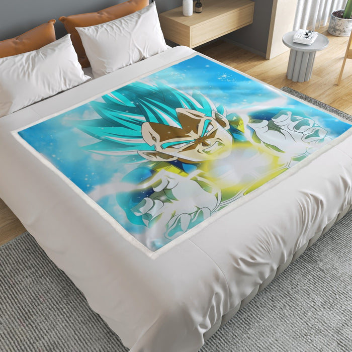 Dragon Ball Blue Vegeta Super Saiyan God Kamehameha Household Warm Blanket